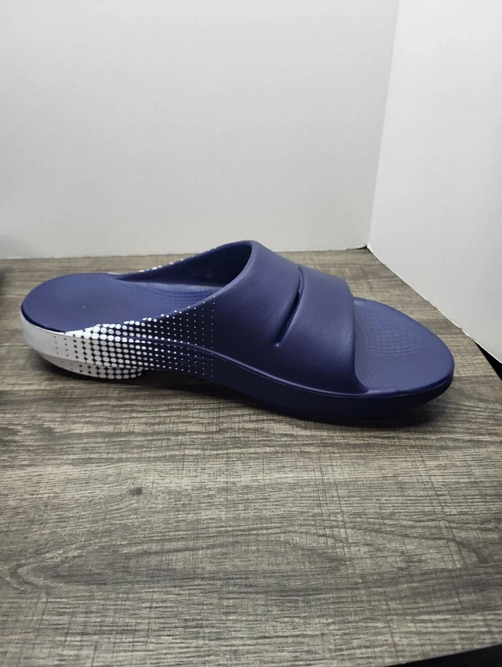 OOFOS Ooahh Sport Slide Sandal Matrix Navy Men's Size 13 New